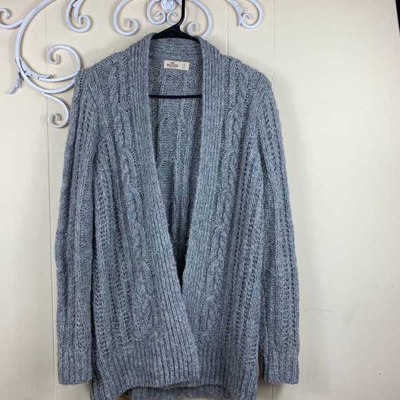 Hollister Sweaters - Hollister Gray Cable Knit Cardigan Size Small